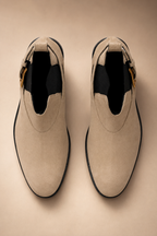Suede Buckle Chelsea Boots