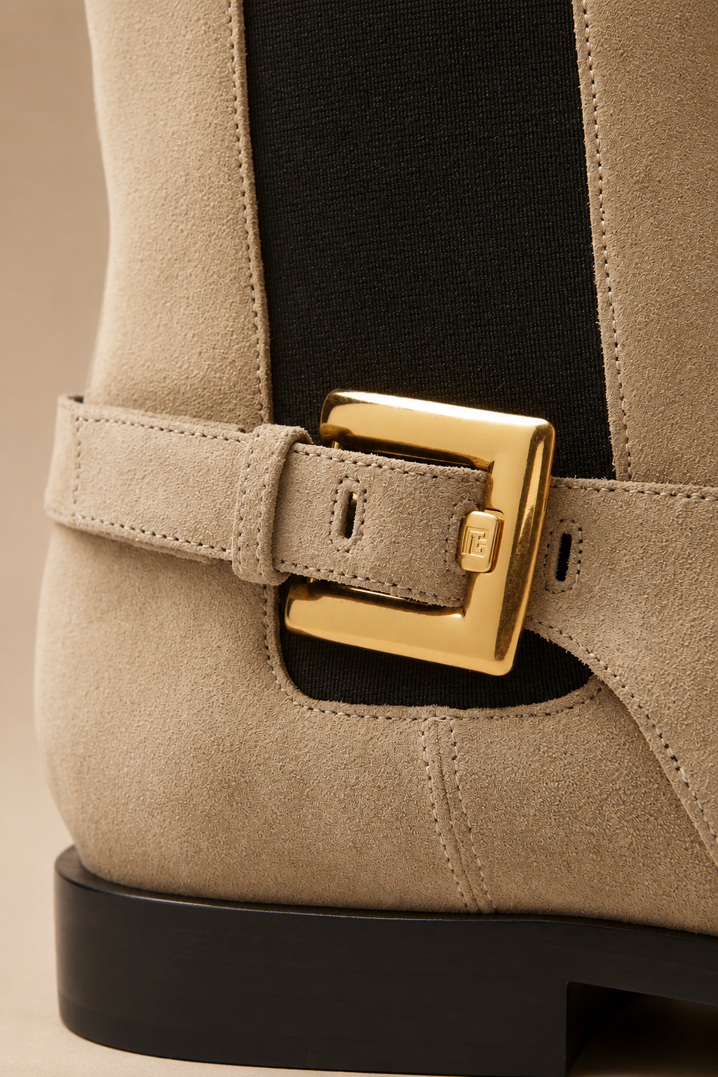 Suede Buckle Chelsea Boots