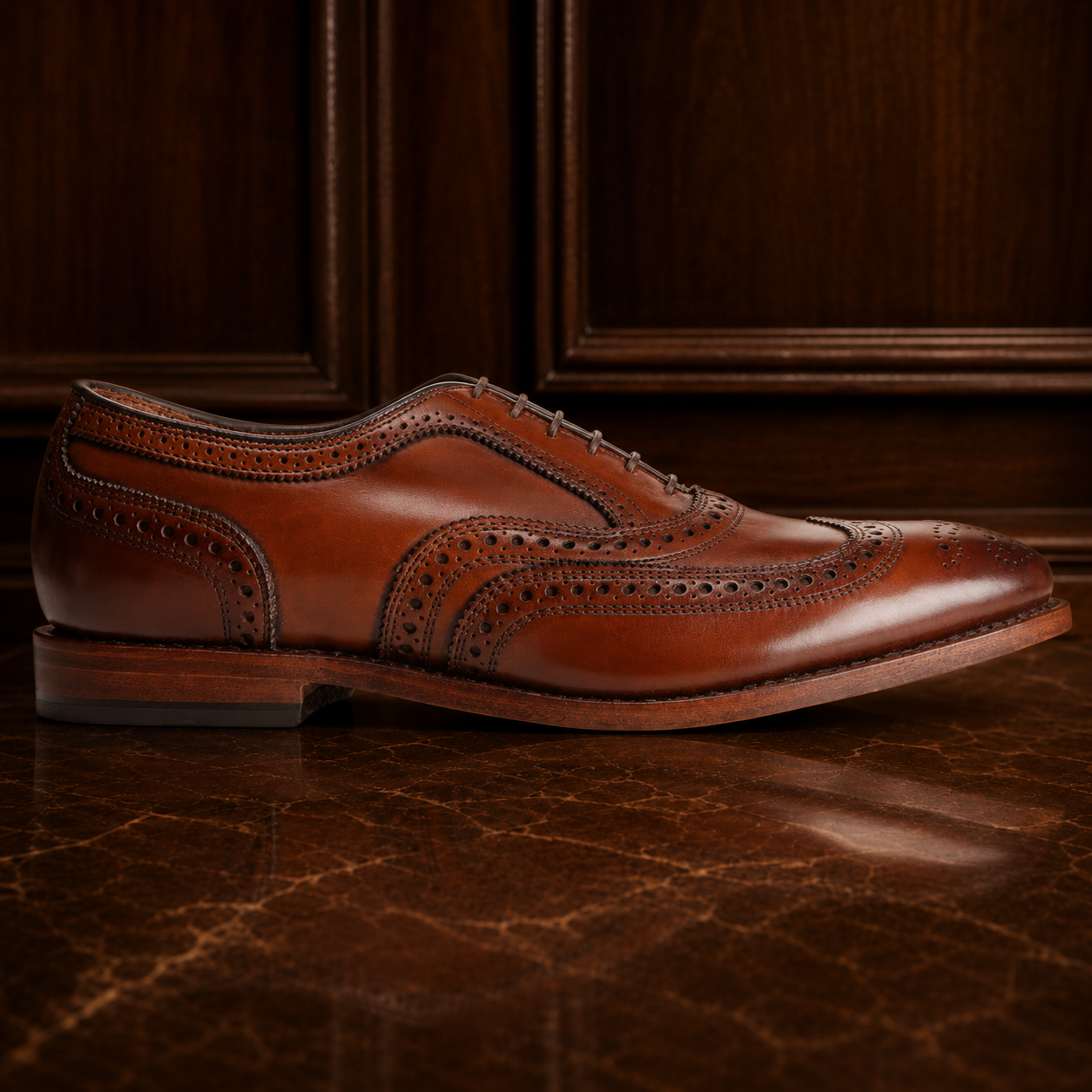 Heritage Brown Wingtip Brogue Oxford Shoes