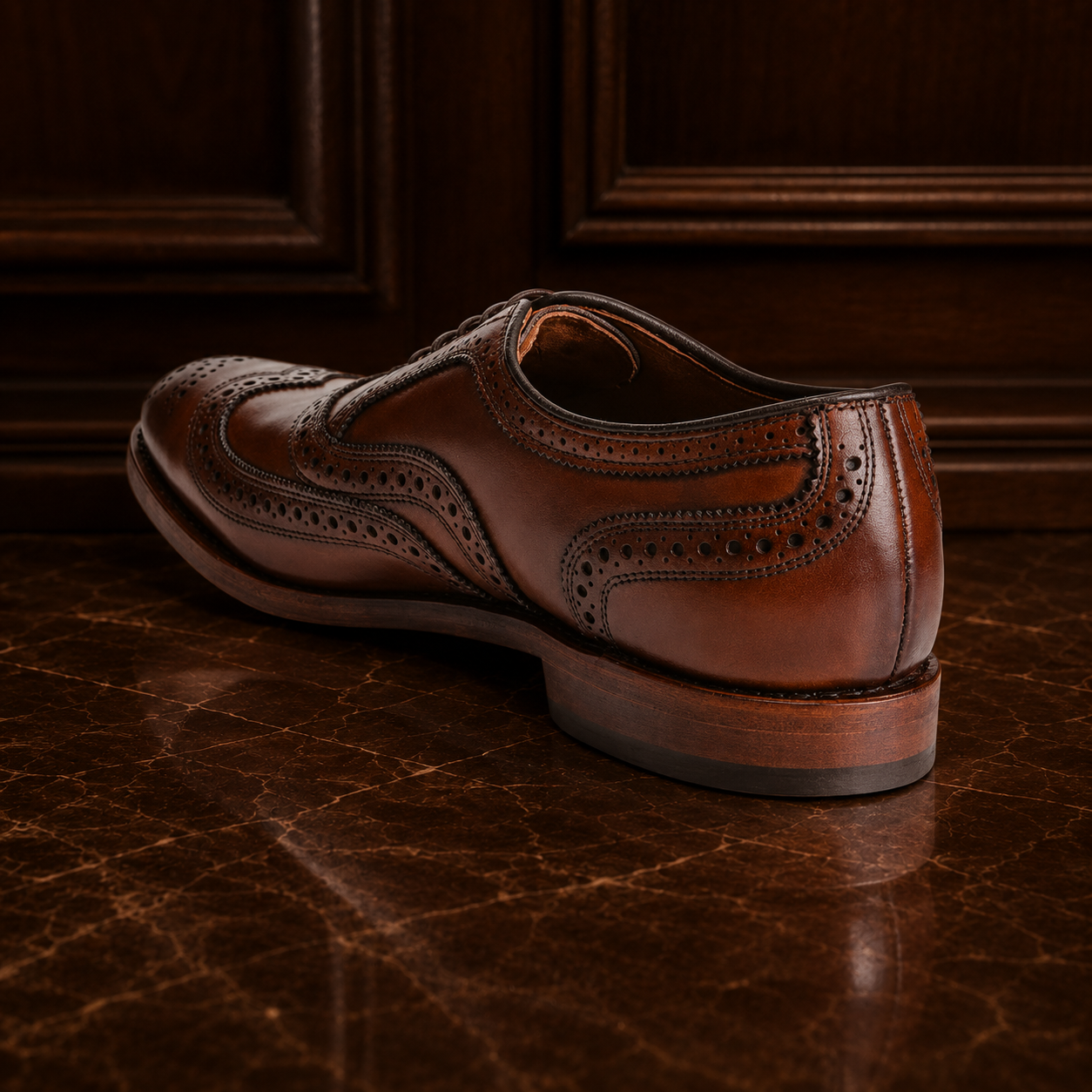 Heritage Brown Wingtip Brogue Oxford Shoes