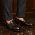 Classic Dark Brown Leather Penny Loafers