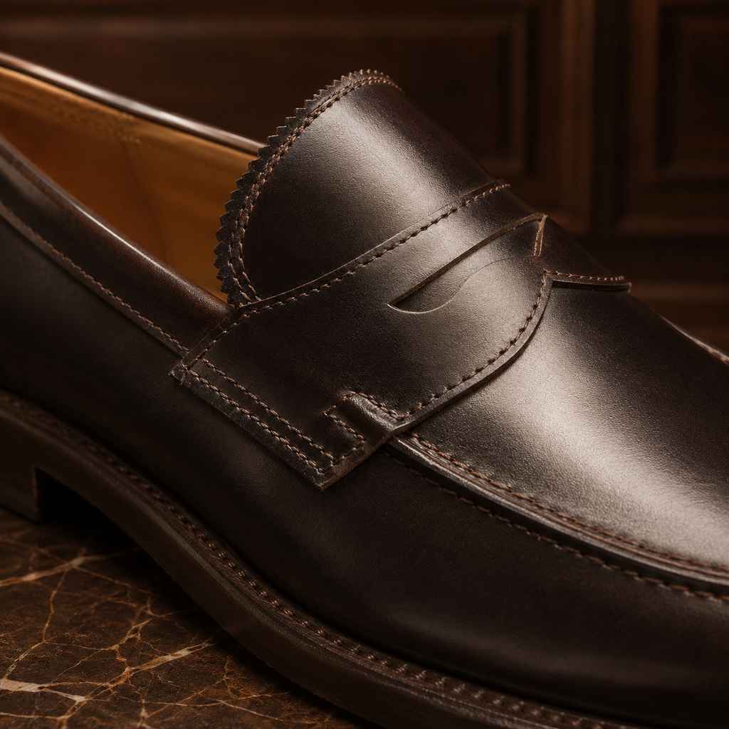 Classic Dark Brown Leather Penny Loafers