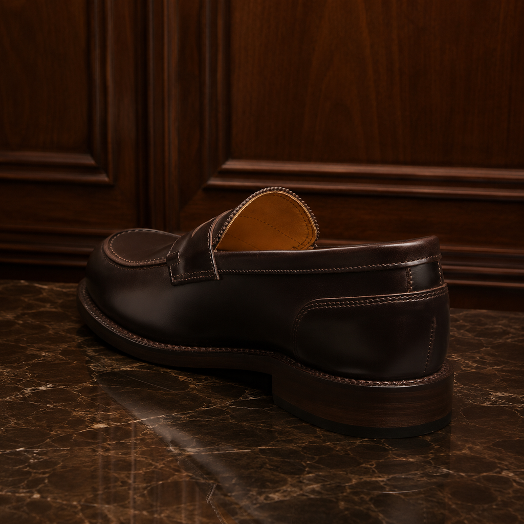 Classic Dark Brown Leather Penny Loafers