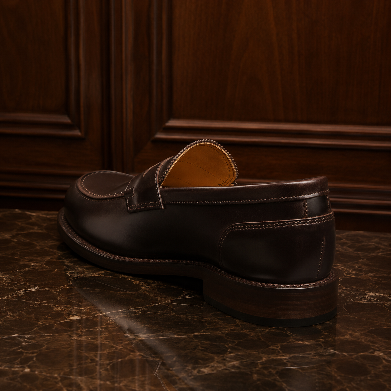 Classic Dark Brown Leather Penny Loafers
