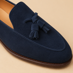 Navy Suede Tassel Loafers