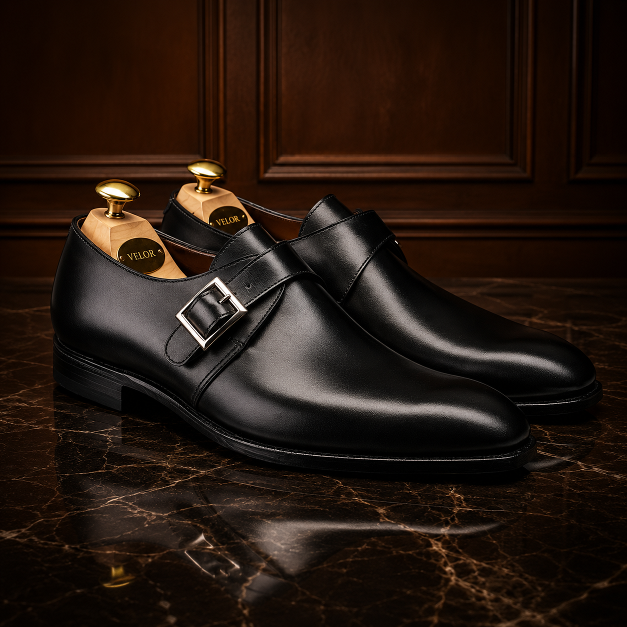 Noir Buckle Monk