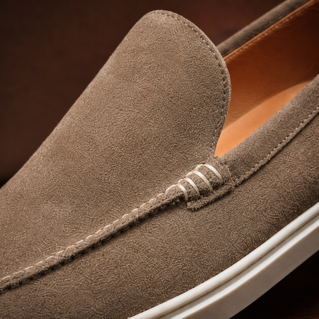 Premium Tan Beige Suede Loafers