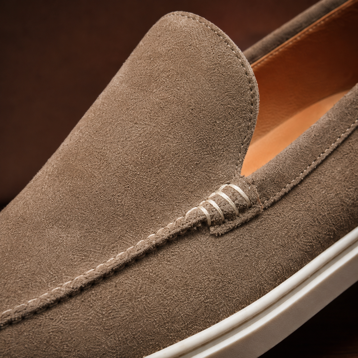 Premium Tan Beige Suede Loafers