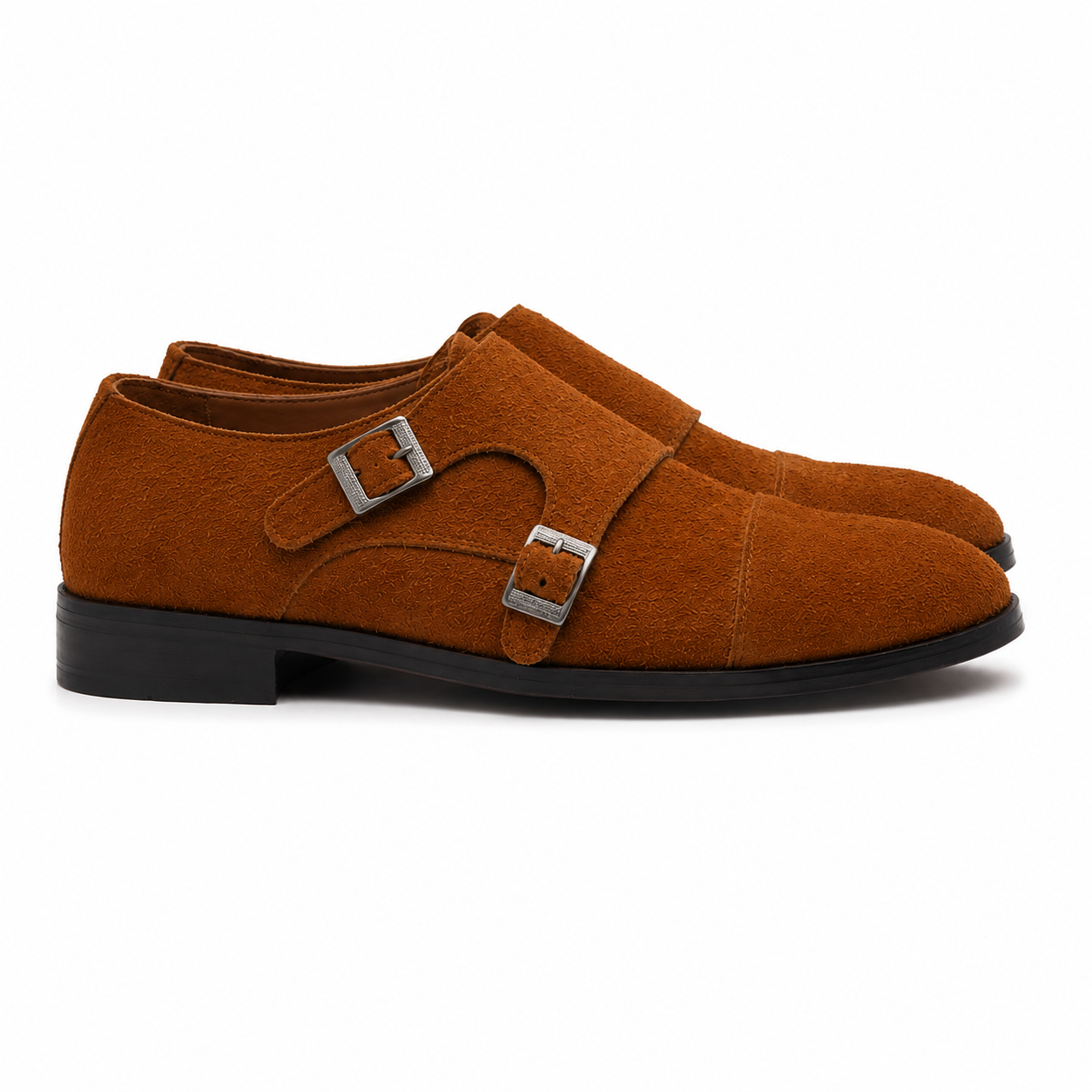 Cavendish Cognac Suede Double Monk Strap Shoes