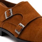 Cavendish Cognac Suede Double Monk Strap Shoes