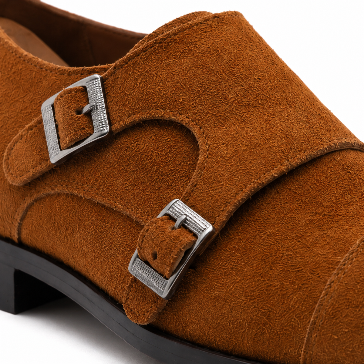 Cavendish Cognac Suede Double Monk Strap Shoes