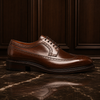 Heritage Brown Leather Wingtip Brogue Shoes