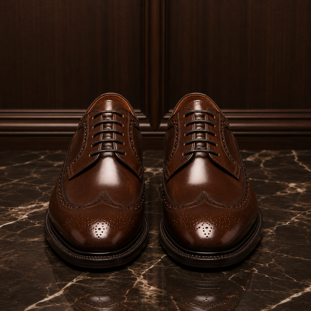 Heritage Brown Leather Wingtip Brogue Shoes