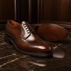 Heritage Brown Leather Wingtip Brogue Shoes