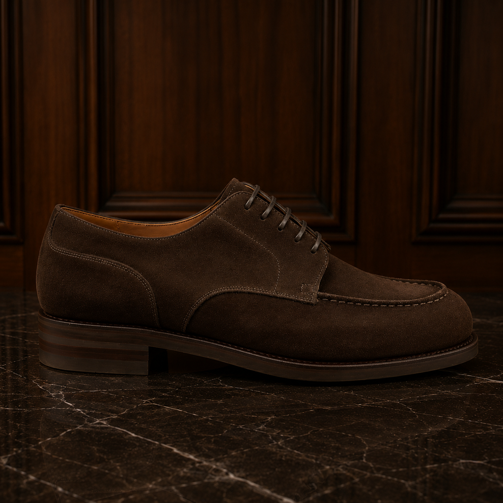 Camden Dark Brown Suede Derby Shoes