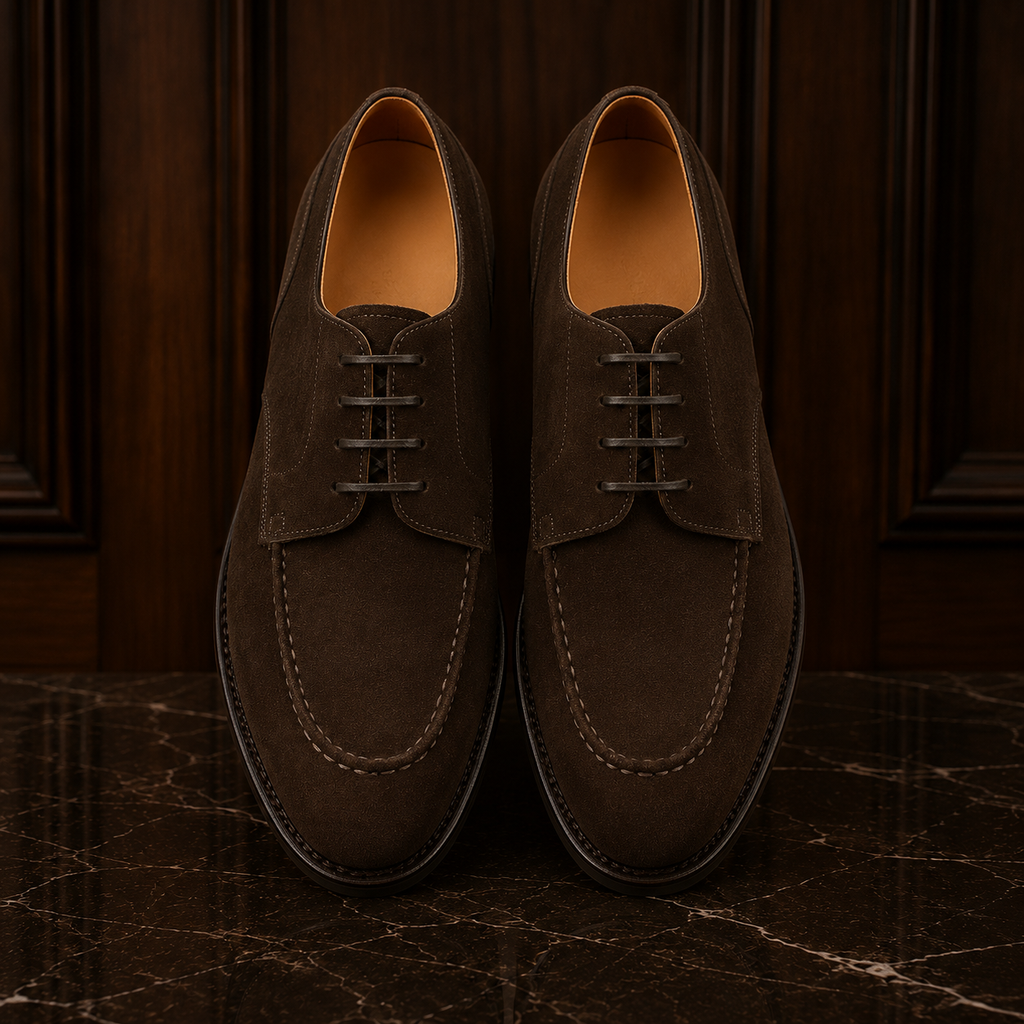 Camden Dark Brown Suede Derby Shoes
