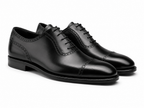 Noir Cap-Toe Oxford Shoes
