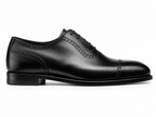 Noir Cap-Toe Oxford Shoes