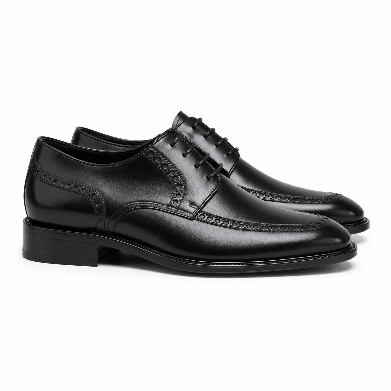 Black Leather Brogue Shoes
