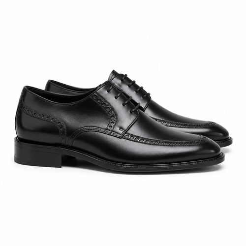 Black Leather Brogue Shoes