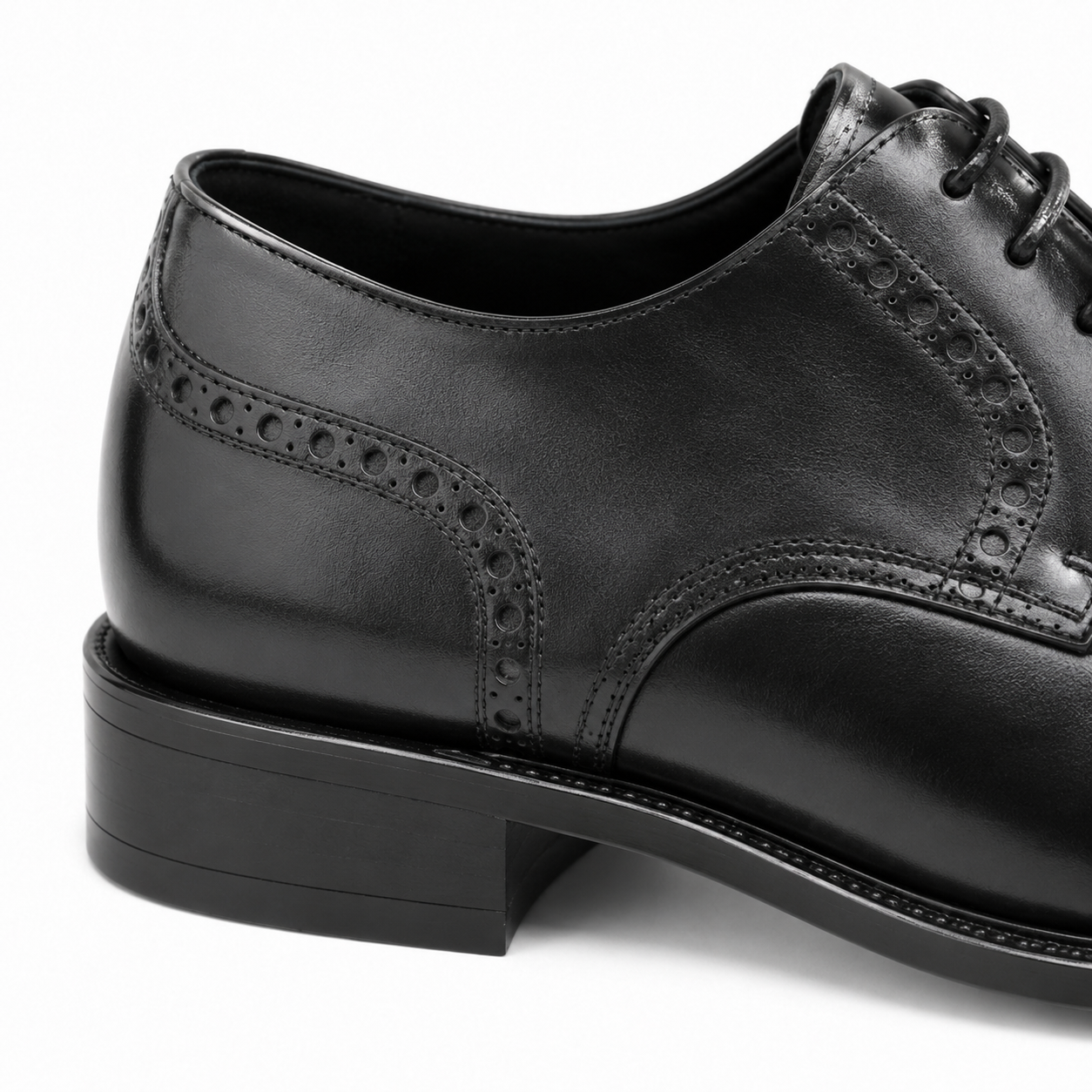 Black Leather Brogue Shoes