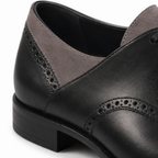 Black & Grey Suede Leather Brogue Oxfords