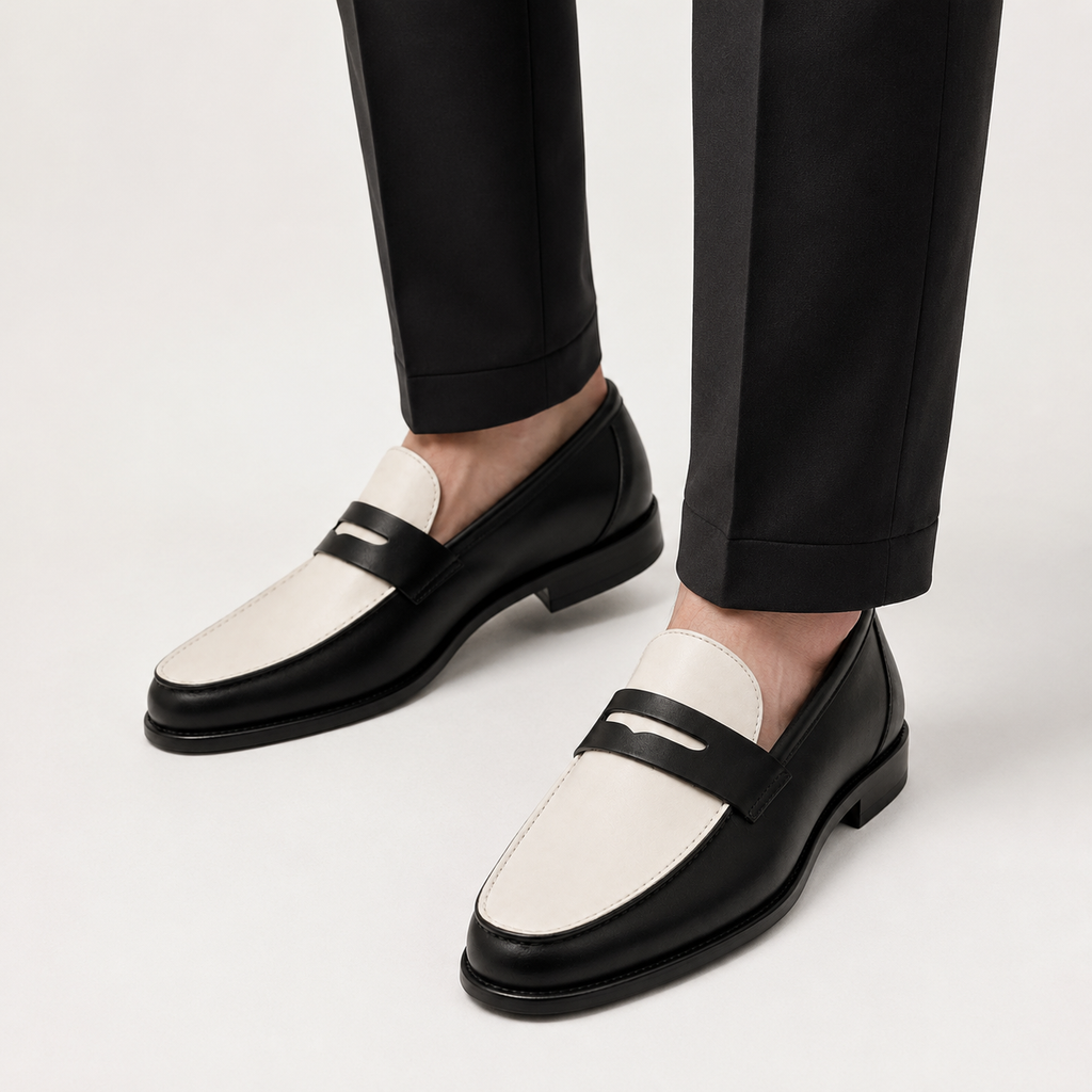 Premium Two Tone Leather Loafers