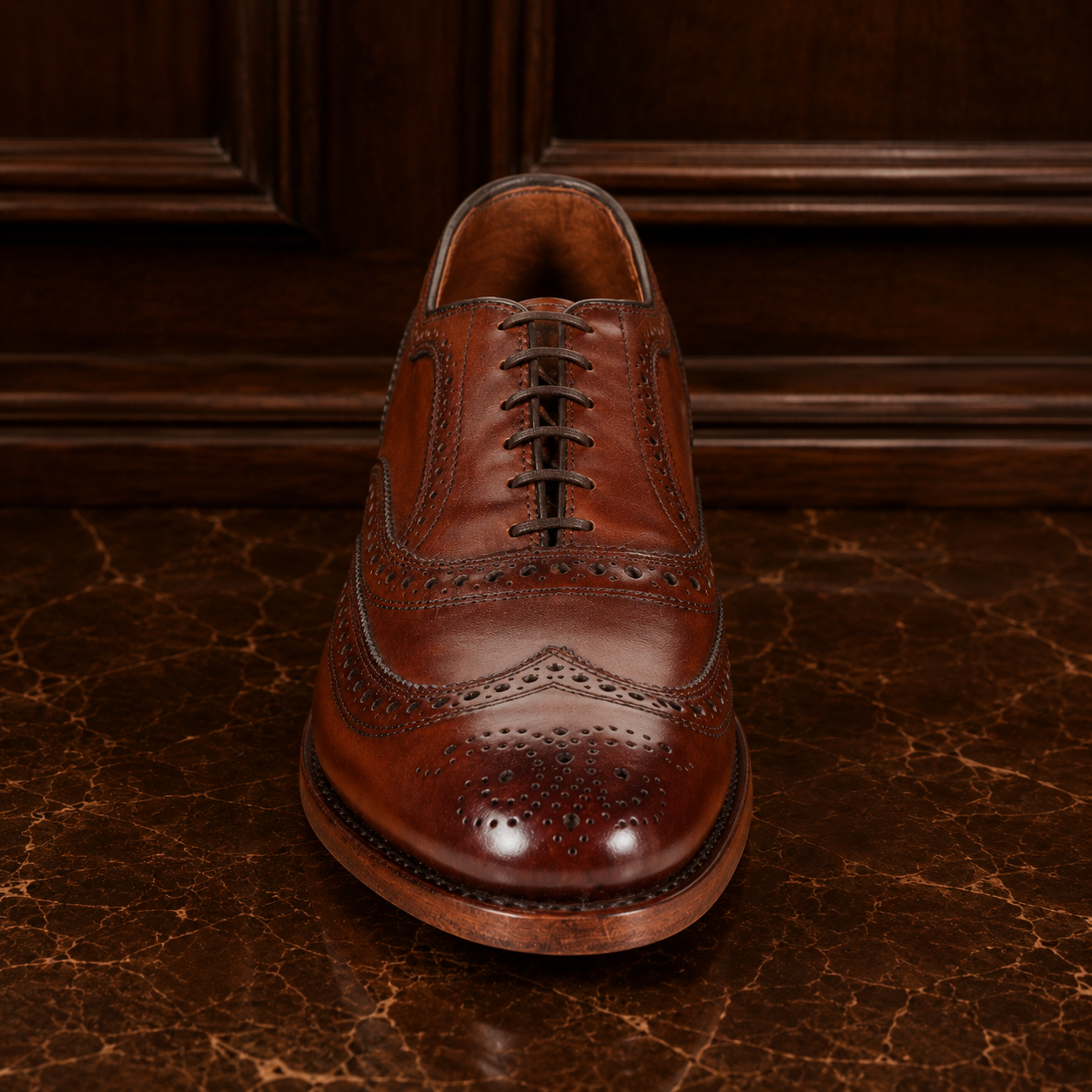 Heritage Brown Wingtip Brogue Oxford Shoes