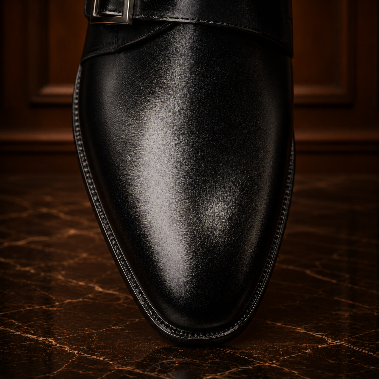 Noir Buckle Monk