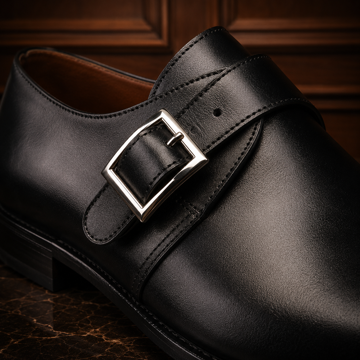 Noir Buckle Monk