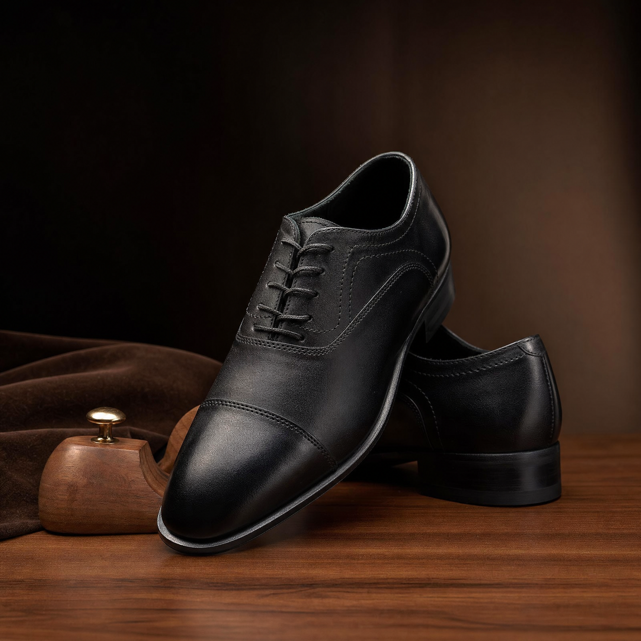 Classic Black Leather Oxford
