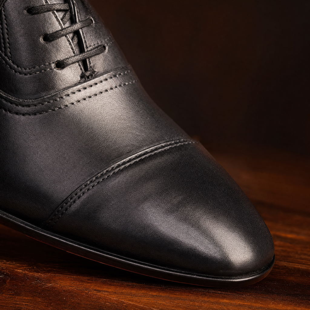 Classic Black Leather Oxford