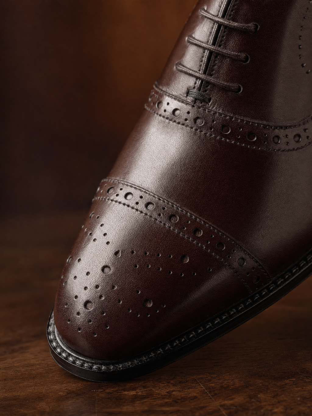 Luxury Brown Leather Brogue Shoes