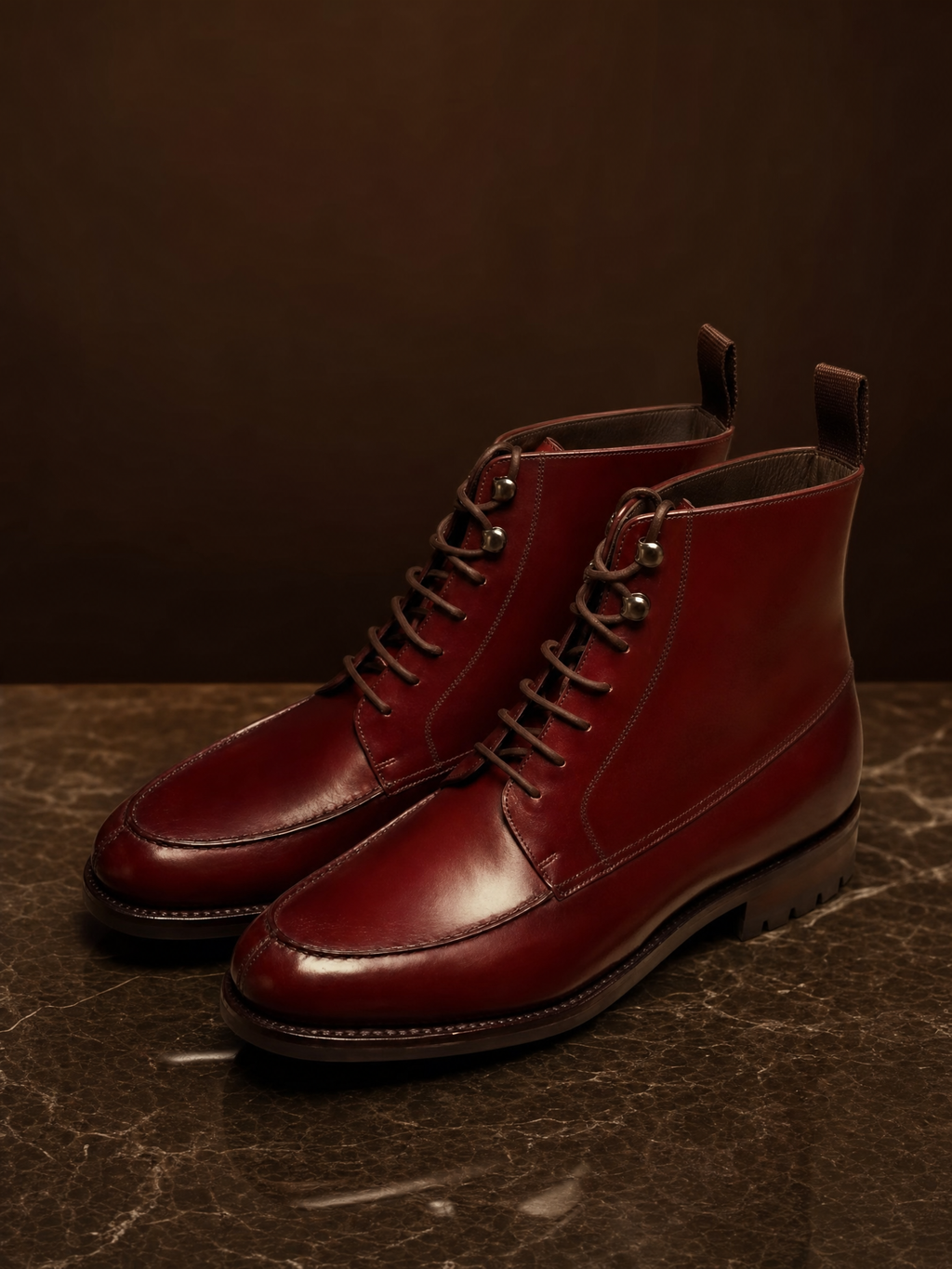 Burgundy Heritage Derby Boots