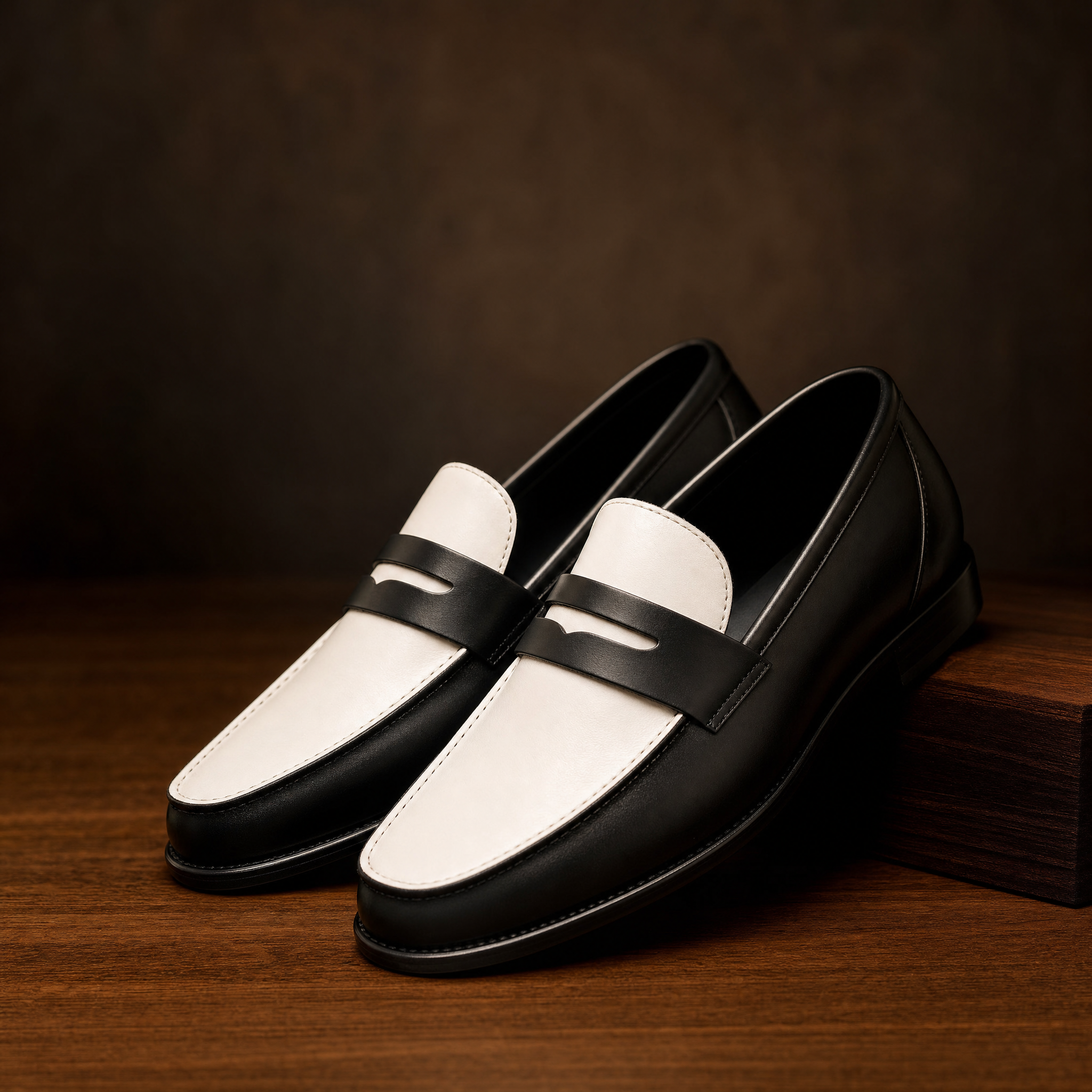 Premium Two Tone Leather Loafers