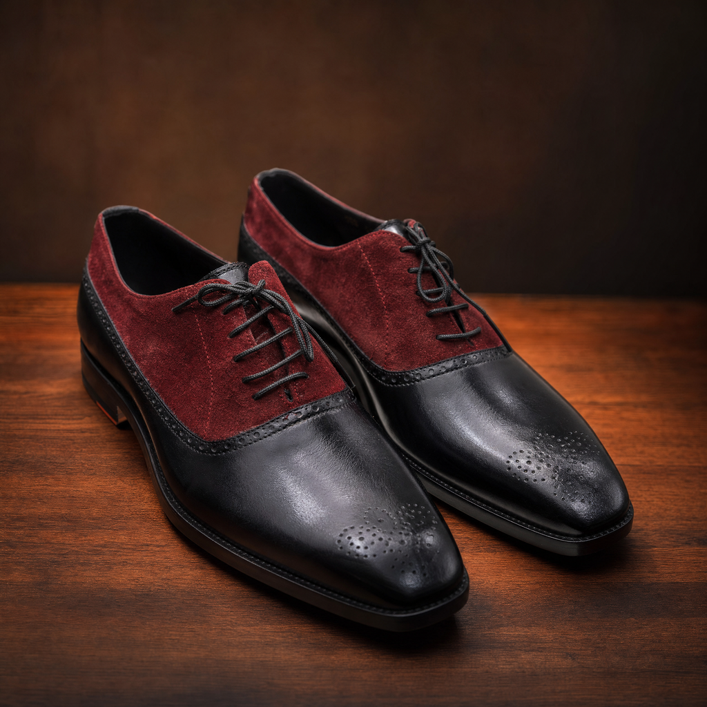 Burgundy Suede Cap-Toe