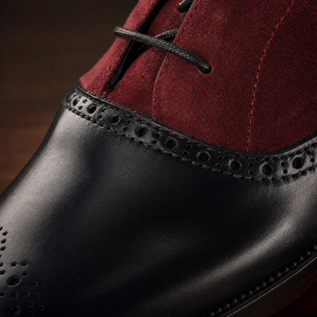 Burgundy Suede Cap-Toe