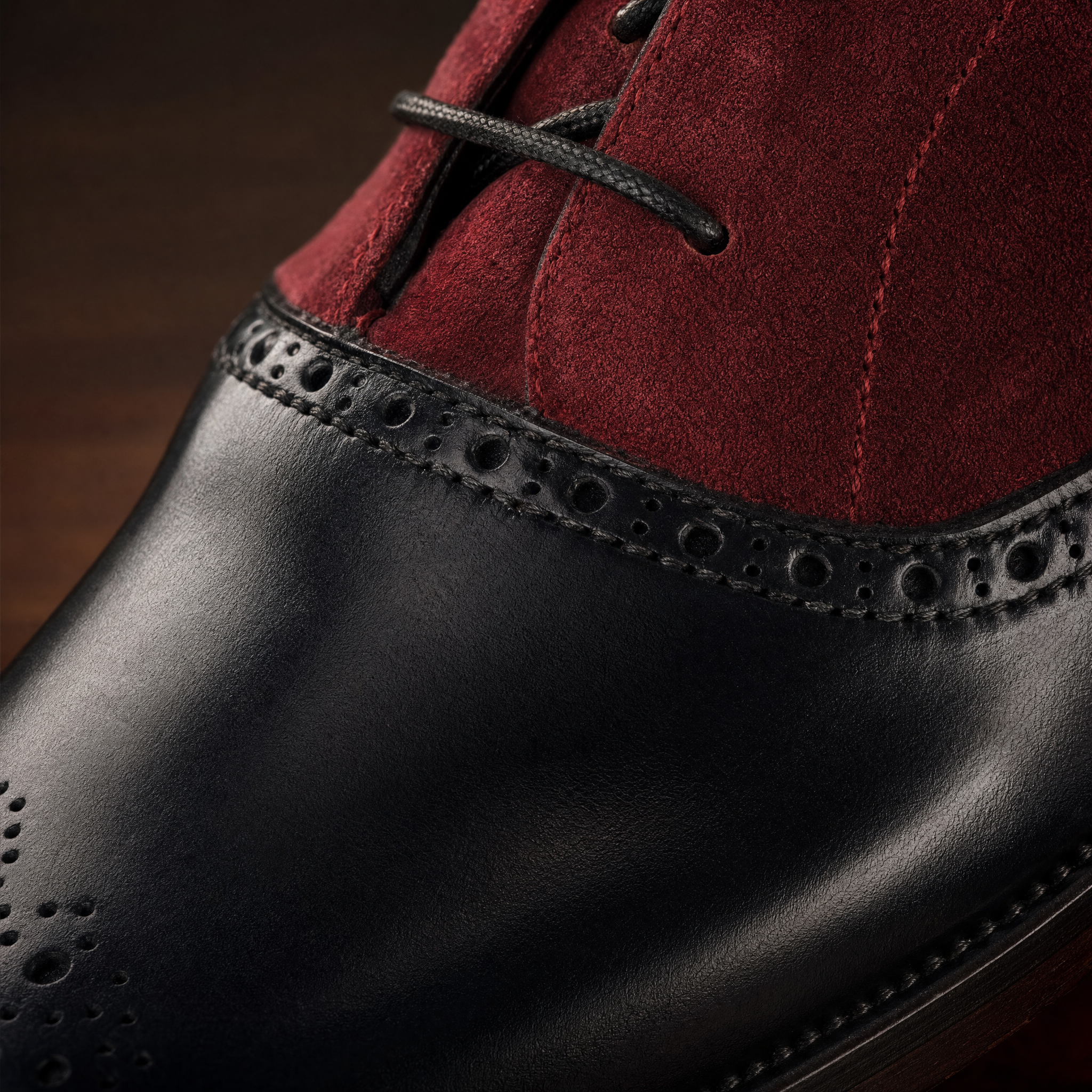Burgundy Suede Cap-Toe