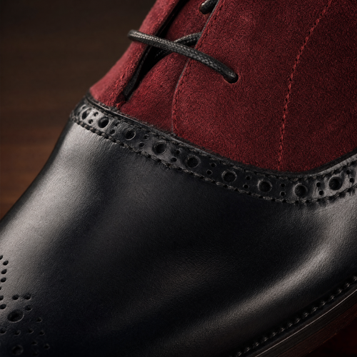 Burgundy Suede Cap-Toe