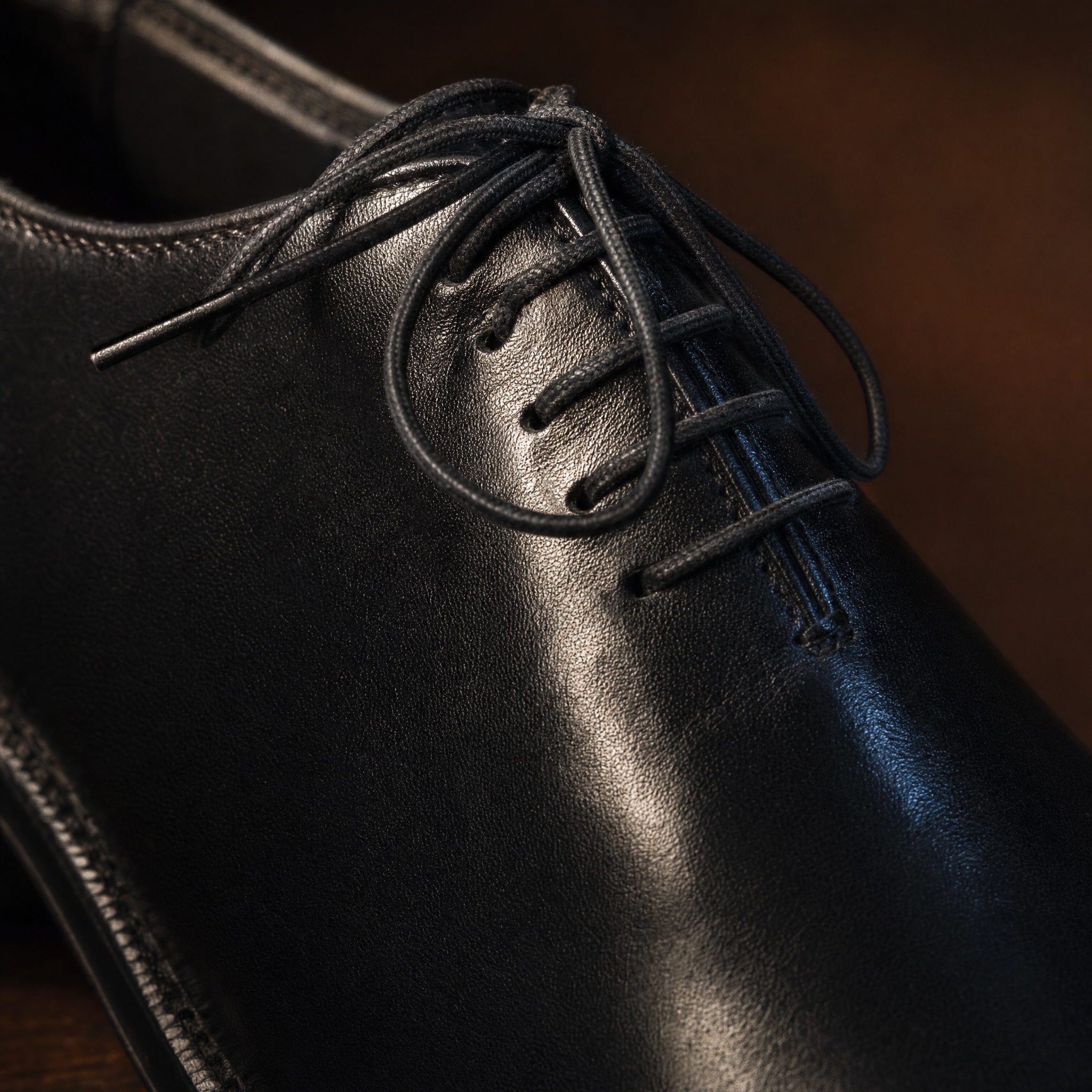 Premium Black Leather Wholecut Oxford Shoes