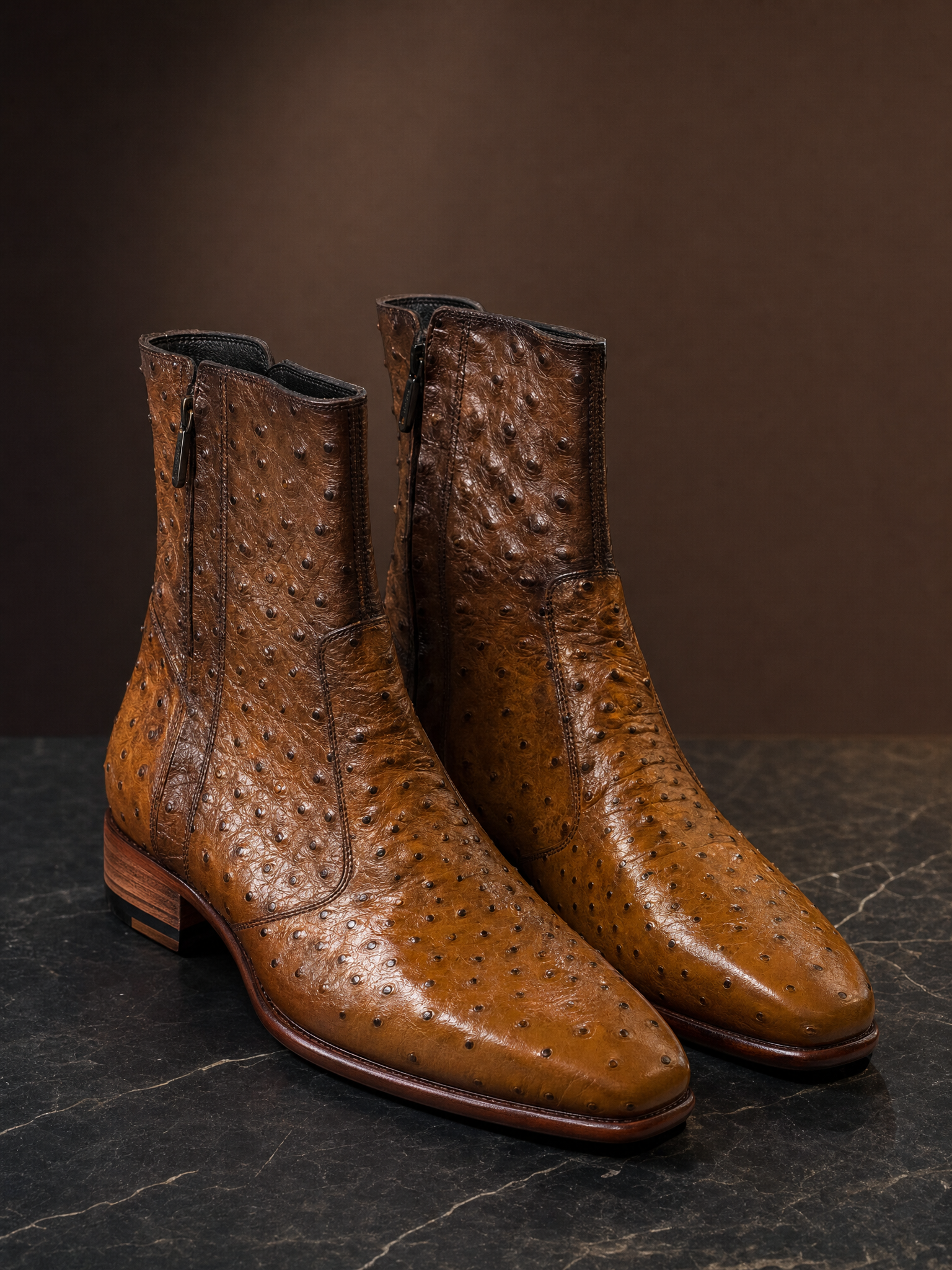 Ostrich Quill Chelsea Boot