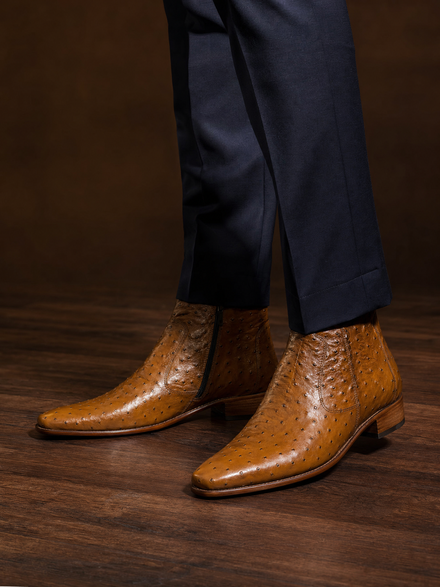 Ostrich Quill Chelsea Boot