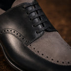 Black & Grey Suede Leather Brogue Oxfords