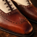 Two-Tone Leather Brogue Oxford Shoes