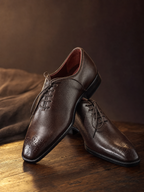 Deep Brown Textured Oxfords
