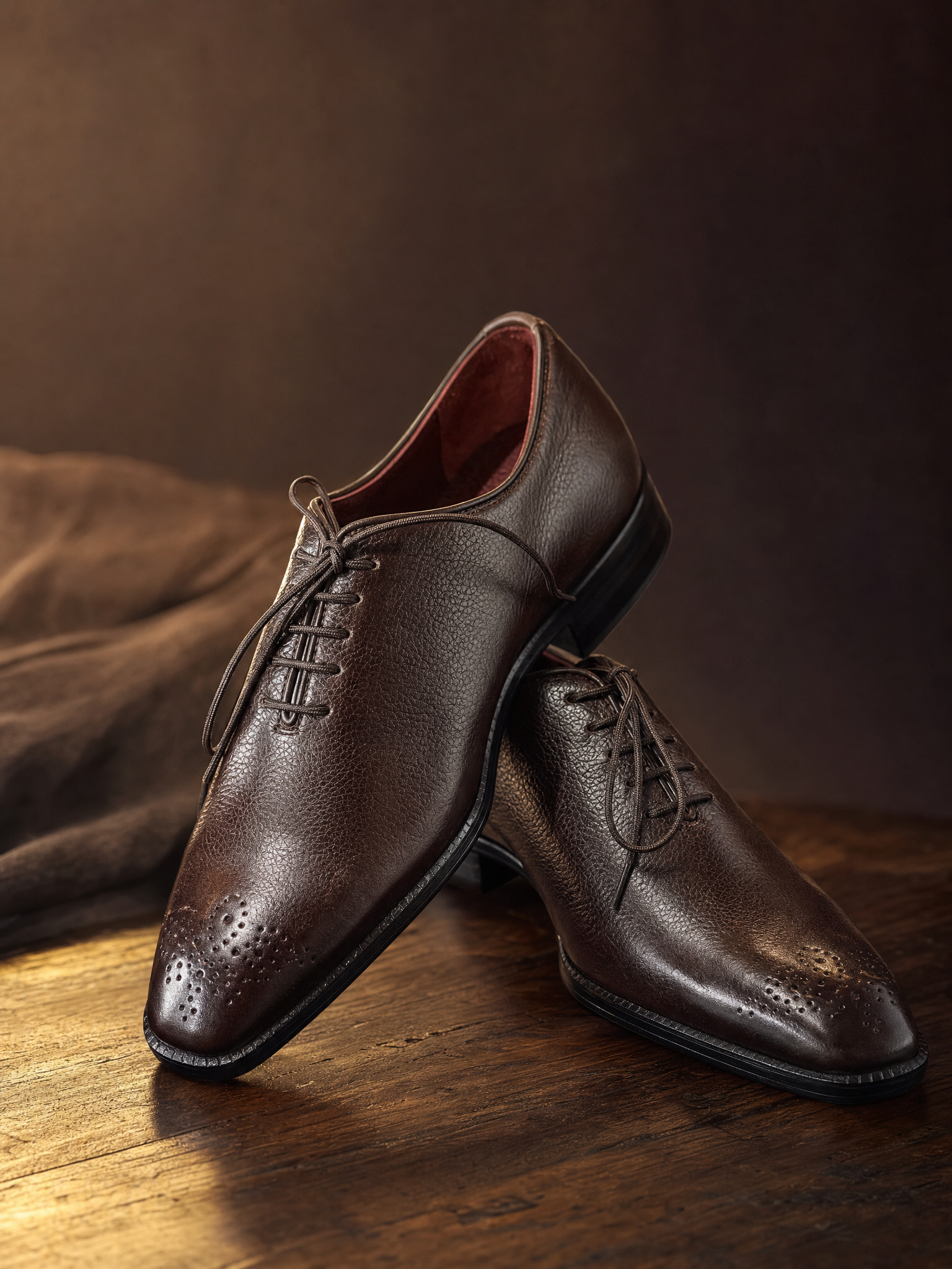 Deep Brown Textured Oxfords