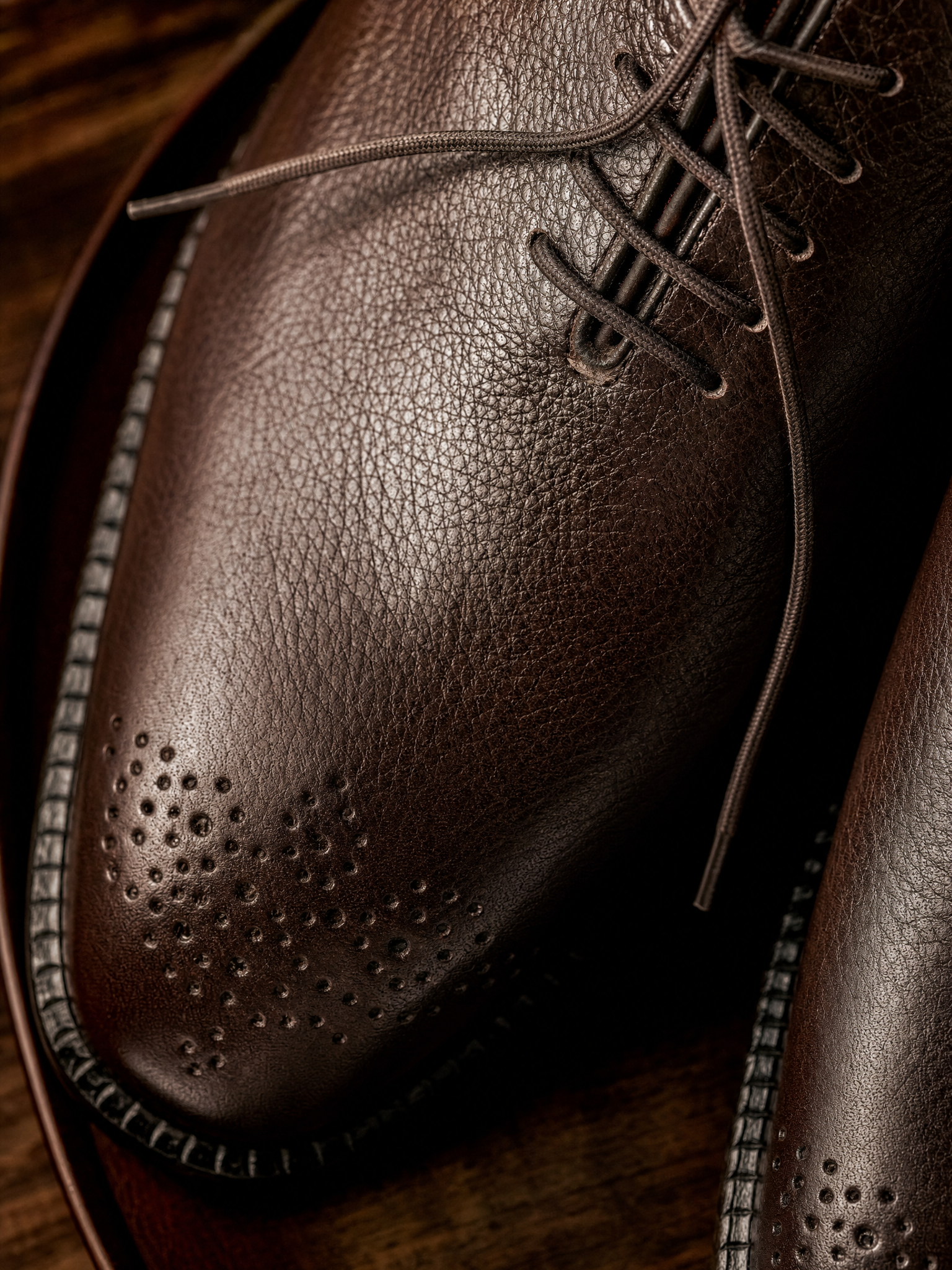 Deep Brown Textured Oxfords